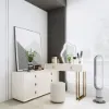 Modern Ivory Extendable Makeup Vanity Set with 8 Drawers and Stool