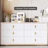 Modern Ivory Extendable Makeup Vanity Set with 8 Drawers and Stool