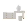 Modern Ivory Extendable Makeup Vanity Set with 8 Drawers and Stool