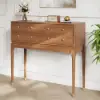 1000mm Mid Century Modern Console Table Storage Walnut Wood Entryway Table 4 Drawers