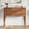1000mm Mid Century Modern Console Table Storage Walnut Wood Entryway Table 4 Drawers