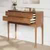 1000mm Mid Century Modern Console Table Storage Walnut Wood Entryway Table 4 Drawers