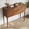 1000mm Mid Century Modern Console Table Storage Walnut Wood Entryway Table 4 Drawers