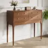 1000mm Mid Century Modern Console Table Storage Walnut Wood Entryway Table 4 Drawers