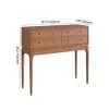1000mm Mid Century Modern Console Table Storage Walnut Wood Entryway Table 4 Drawers