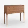 1000mm Mid Century Modern Console Table Storage Walnut Wood Entryway Table 4 Drawers