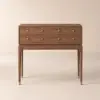 1000mm Mid Century Modern Console Table Storage Walnut Wood Entryway Table 4 Drawers