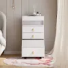 modern white dressing table set with mirror, mini dressing table and stool