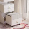modern white dressing table set with mirror, mini dressing table and stool