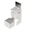 modern white dressing table set with mirror, mini dressing table and stool