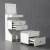 modern white dressing table set with mirror, mini dressing table and stool
