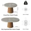 Japandi 100 - 140 cm Extendable Round-to-Oval Wood Dining Table–Concrete Grey, Seats 4–6