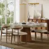 Japandi 100 - 140 cm Extendable Round-to-Oval Wood Dining Table–Concrete Grey, Seats 4–6