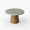 Japandi 100 - 140 cm Extendable Round-to-Oval Wood Dining Table–Concrete Grey, Seats 4–6