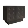1050mm Black Sideboard Buffet Doors&Drawers Modern Circle Patterned Kitchen Cabinet