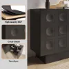 1050mm Black Sideboard Buffet Doors&Drawers Modern Circle Patterned Kitchen Cabinet