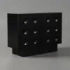 1050mm Black Sideboard Buffet Doors&Drawers Modern Circle Patterned Kitchen Cabinet