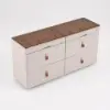 Picture of Chanor 120 cm Glass Top Champagne 6-Drawer Dresser with Jewelry Display