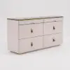 Picture of Chanor 120 cm Glass Top Champagne 6-Drawer Dresser with Jewelry Display