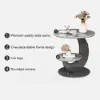 Modern 51 cm Grey Round Sintered Stone End Table with 2 Tiers