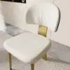 Modern PU Leather Upholstered Dining Chair with Metal Legs, 2 Pieces