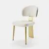 Modern PU Leather Upholstered Dining Chair with Metal Legs, 2 Pieces