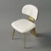 Modern PU Leather Upholstered Dining Chair with Metal Legs, 2 Pieces