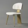 Modern PU Leather Upholstered Dining Chair with Metal Legs, 2 Pieces