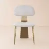 Modern PU Leather Upholstered Dining Chair with Metal Legs, 2 Pieces
