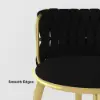 Picture of Sweave Nordic Black Barrel Back Dining Chair Round Accent Chair with Velvet Upholstery