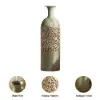 670mm French Country Large Metal Floor Vase Tall Home Geometric Decor Art Green & White