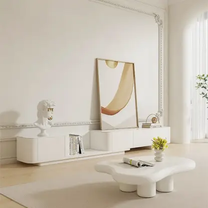Picture of Modern 198 cm - 274 cm Extendable Off-White TV Unit with 4 Drawers