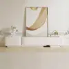 Modern 198 cm - 274 cm Extendable Off-White TV Unit with 4 Drawers