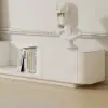 Modern 198 cm - 274 cm Extendable Off-White TV Unit with 4 Drawers