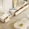 Modern 198 cm - 274 cm Extendable Off-White TV Unit with 4 Drawers