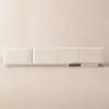 Modern 198 cm - 274 cm Extendable Off-White TV Unit with 4 Drawers