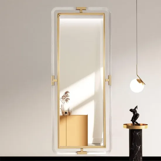 1200mm Modern Gold Full Length Large Long Wall Mirror Decor Acrylic & Metal Frame