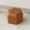Velvet Wide Hexagonal Pouf Ottoman