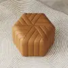Velvet Wide Hexagonal Pouf Ottoman