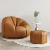 Velvet Wide Hexagonal Pouf Ottoman