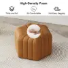 Velvet Wide Hexagonal Pouf Ottoman