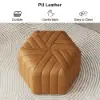 Velvet Wide Hexagonal Pouf Ottoman