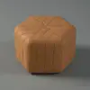 Velvet Wide Hexagonal Pouf Ottoman