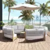 8 Pieces Farmhouse Curved Modular Outdoor Patio Sectional Sofa Set with Coffee Table
