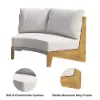 8 Pieces Farmhouse Curved Modular Outdoor Patio Sectional Sofa Set with Coffee Table