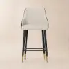 Diamic Grey PU Leather Counter Stool with Upholstered, 1 Piece
