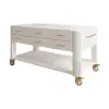 Modern 153 cm Wood Kitchen Island with Wheels & Cabinets