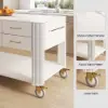 Modern 153 cm Wood Kitchen Island with Wheels & Cabinets