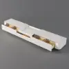 2400mm White Wood Fluted Low TV Stand for Projector with 5 Drawer Modern Stone Top