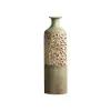 Picture of 515mm French Country Large Metal Floor Vase Tall Home Geometric Decor Art Green & White